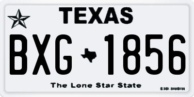 TX license plate BXG1856