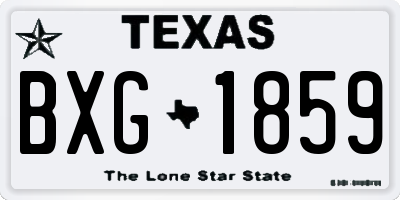 TX license plate BXG1859