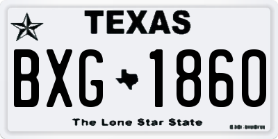 TX license plate BXG1860