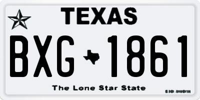 TX license plate BXG1861