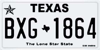 TX license plate BXG1864