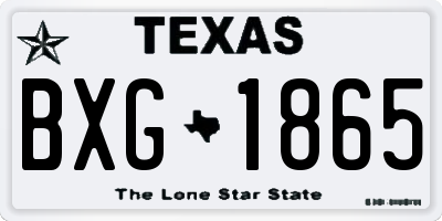 TX license plate BXG1865