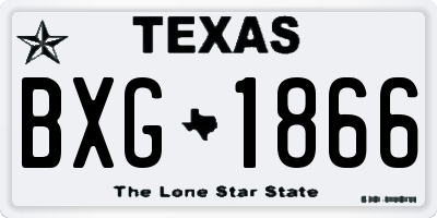 TX license plate BXG1866