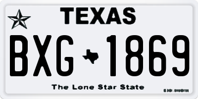 TX license plate BXG1869