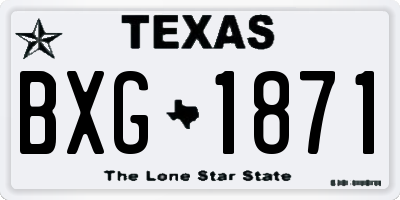TX license plate BXG1871