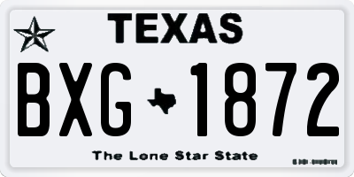 TX license plate BXG1872