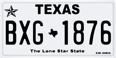 TX license plate BXG1876
