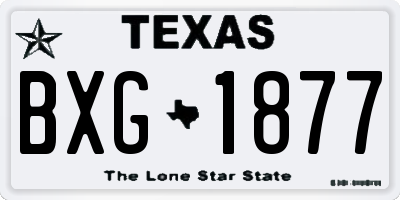 TX license plate BXG1877
