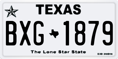 TX license plate BXG1879