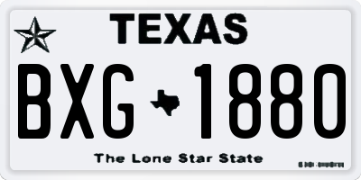 TX license plate BXG1880