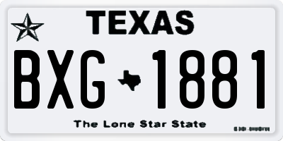 TX license plate BXG1881