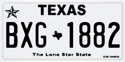 TX license plate BXG1882
