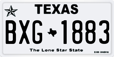 TX license plate BXG1883