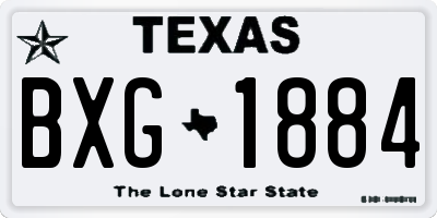 TX license plate BXG1884