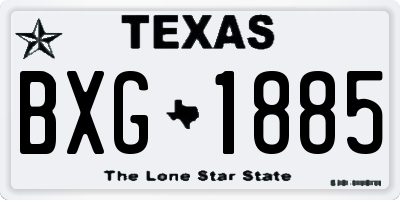 TX license plate BXG1885