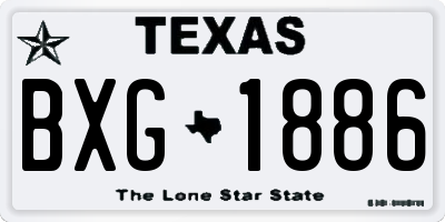 TX license plate BXG1886