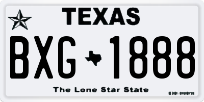 TX license plate BXG1888