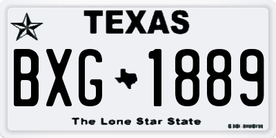 TX license plate BXG1889