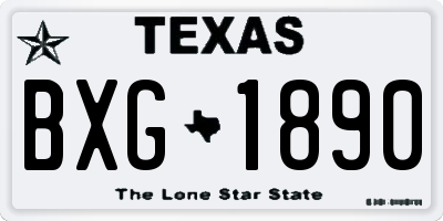 TX license plate BXG1890