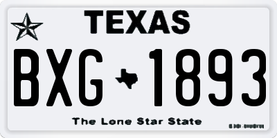 TX license plate BXG1893