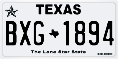 TX license plate BXG1894