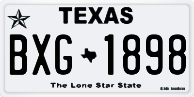 TX license plate BXG1898