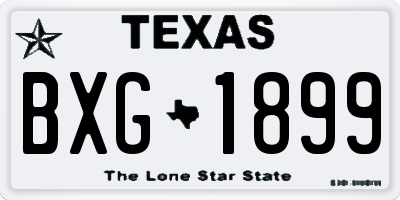 TX license plate BXG1899