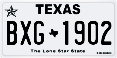 TX license plate BXG1902