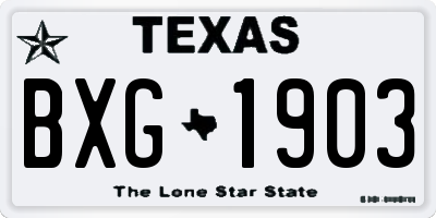 TX license plate BXG1903