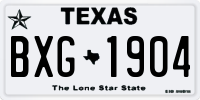 TX license plate BXG1904