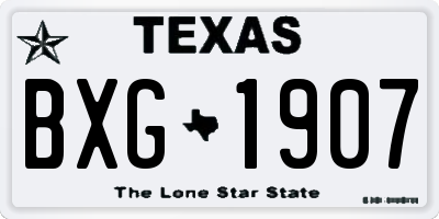 TX license plate BXG1907