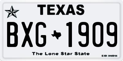 TX license plate BXG1909