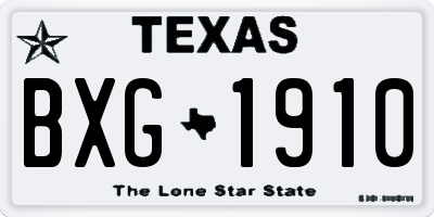 TX license plate BXG1910