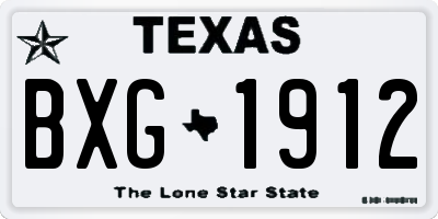 TX license plate BXG1912