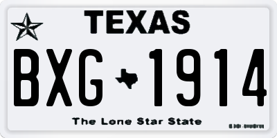 TX license plate BXG1914