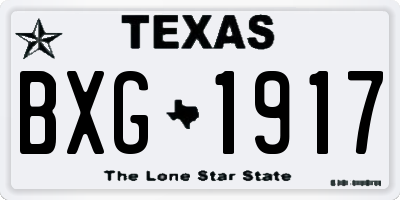 TX license plate BXG1917