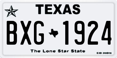 TX license plate BXG1924