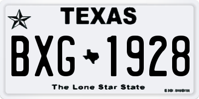TX license plate BXG1928