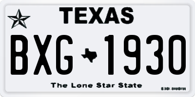 TX license plate BXG1930