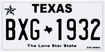 TX license plate BXG1932