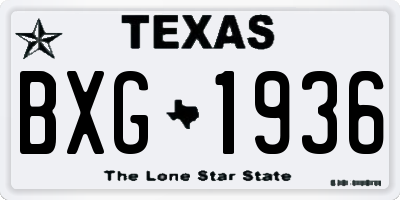 TX license plate BXG1936