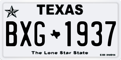 TX license plate BXG1937