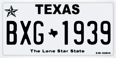 TX license plate BXG1939