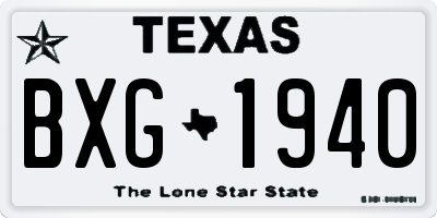 TX license plate BXG1940