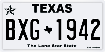 TX license plate BXG1942