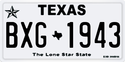 TX license plate BXG1943