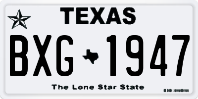TX license plate BXG1947
