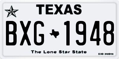 TX license plate BXG1948