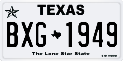 TX license plate BXG1949