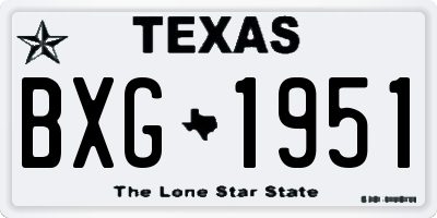 TX license plate BXG1951